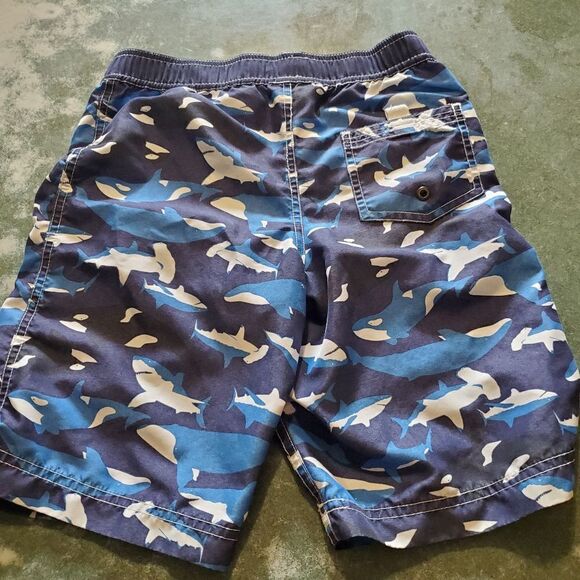 Mini Boden Shark swim trunks sz 8 - Picture 2 of 3